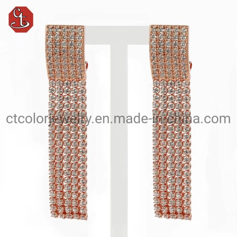 Fashion Jewelry 925 Silver Tassel Earrings for Women