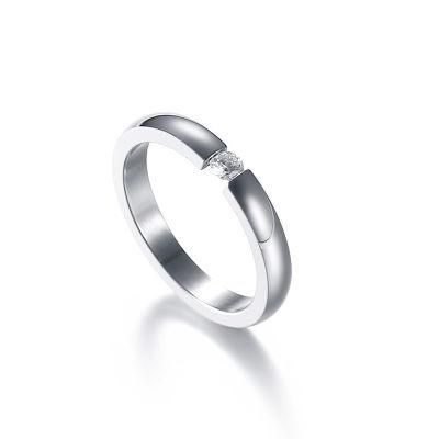 2019 New Design Fashion Simple 925s Silver Diamond Wedding Ring for Couple