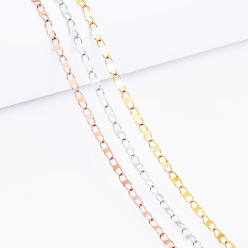 3 Colors Stainless Steel Gold Plated Anchor Plain Necklace for Man