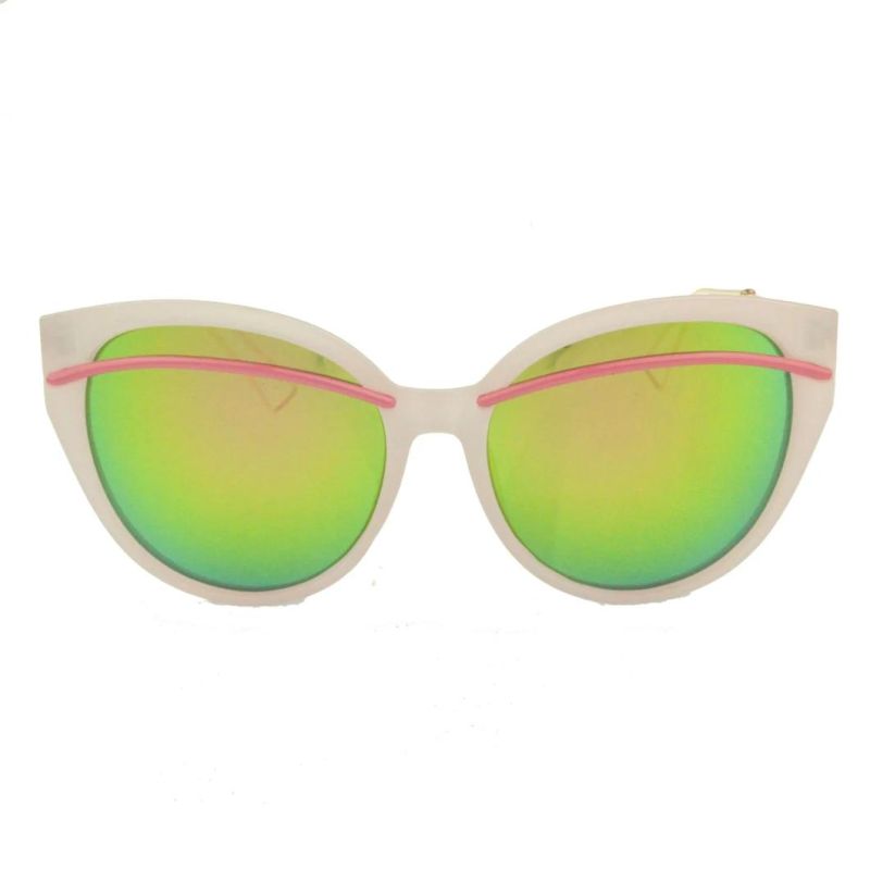 Purple Color Painting Pink Mirror Metal Temple Sunglasses