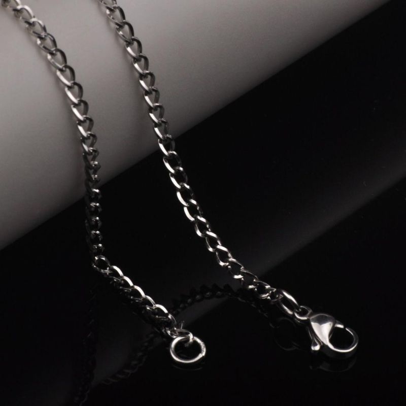 Stainless Steel Jewelry Necklace Square Line Cuban Chain