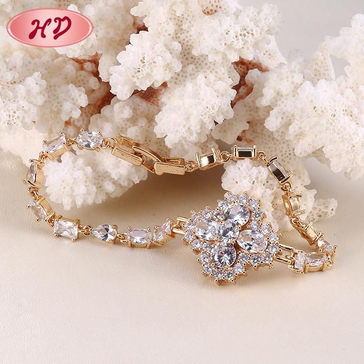 2020 New Wholesale Fashion Design Zircon Bracelet 18K Gold Jewelry for Women Girls