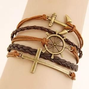 Vintage Multilayer Charm Leather Bracelet for Women