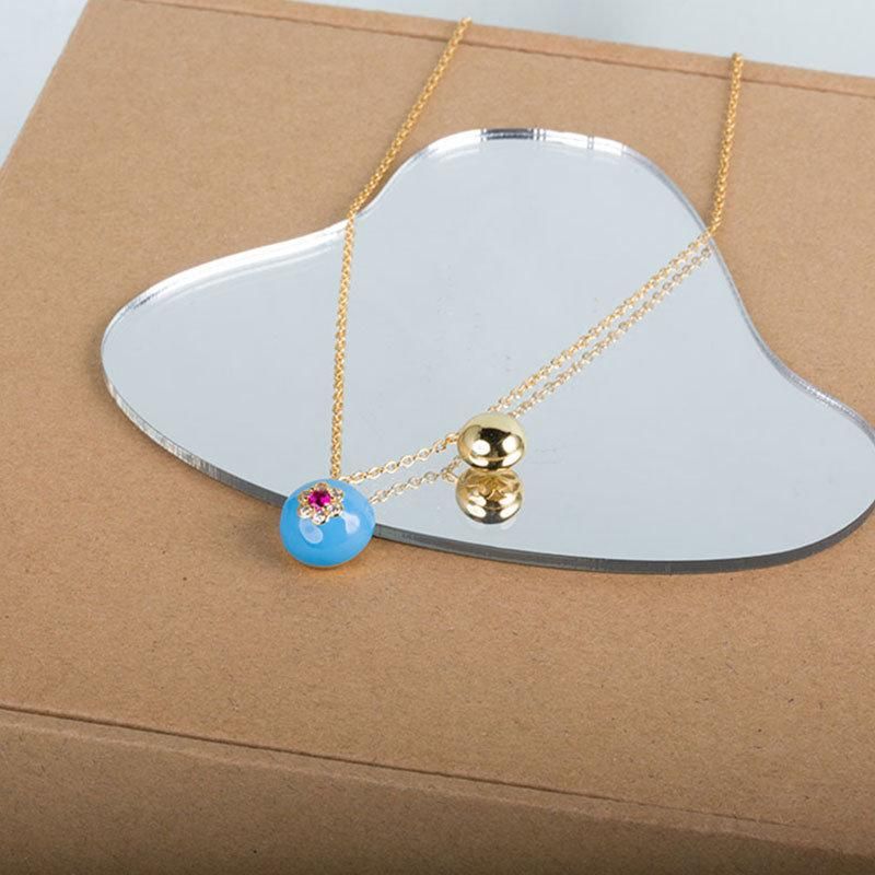 Wholesale Factory Enamel Gold Flower CZ Necklace Fashion Jewelry Necklace