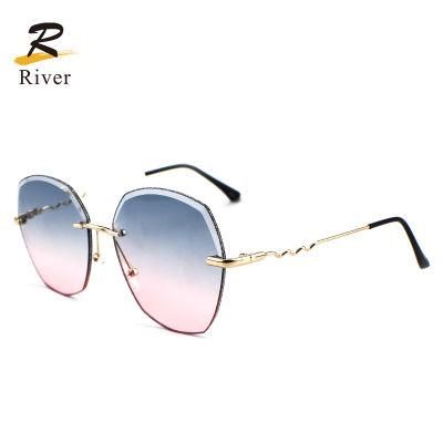 2021 Shiny New Designer Rimless Women Stock Sunglasses