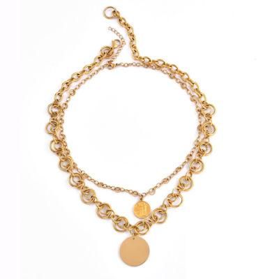 Support Customization Gold Plated Metal Chain Statement Necklace Layered Fashion Jewellery