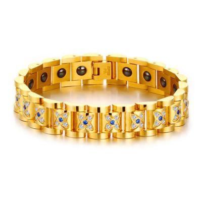 Factory Direct Approval Lovers Bracelet Stainless Steel Magnetic Magnetic Men and Women Gold Bracelet