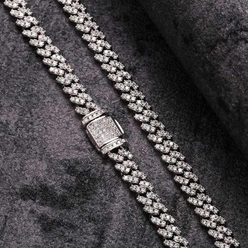 High Quality Jewelry New Necklace Hot Sale 6mm Micro-Inlaid Zircon Mini Chain Full Diamond Cuban Chain