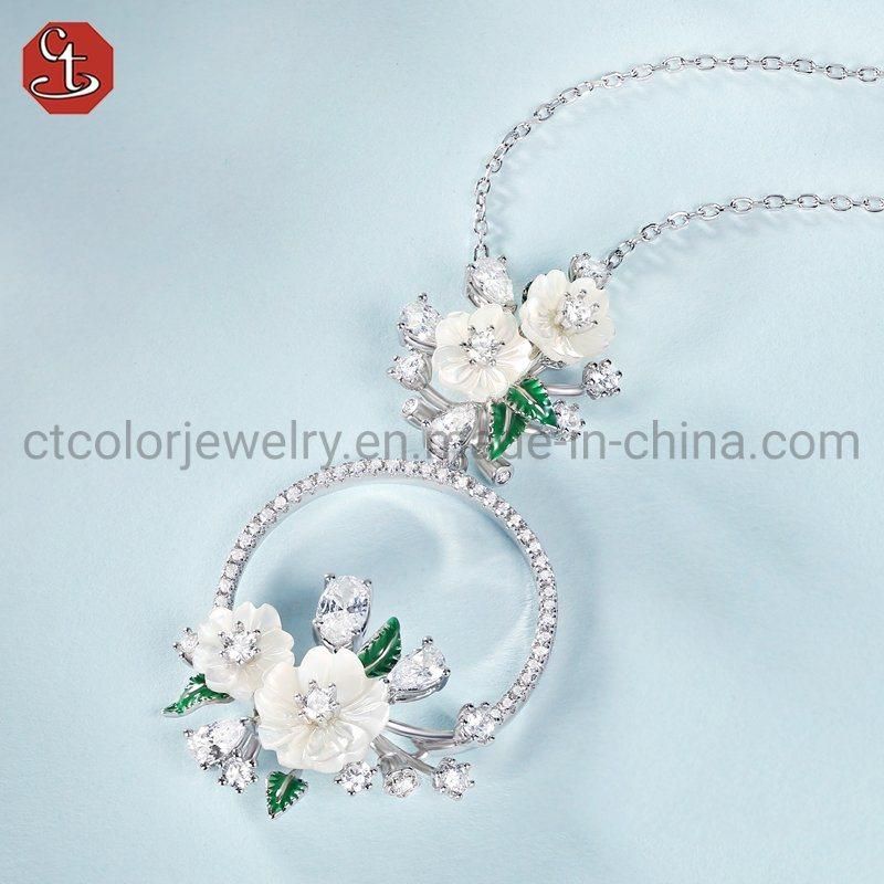 New Fashion jewelry elegant 925 sterling silver MOP flower Ring