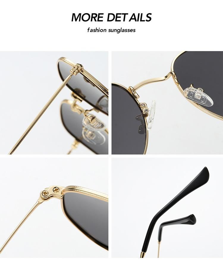 New Fashion USA Hipster Sun Glasses Women Retro Vintage Octagon Hexagon Custom Metal Women Stylish Sunglasses