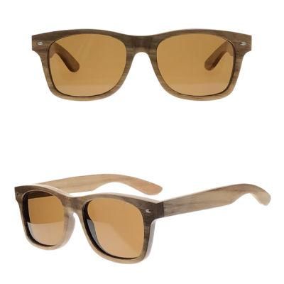 Nature Color Thick Frame Wooden Sunglasses