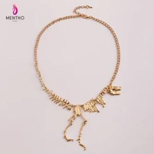 European and American Statement Personal Dinosaur Skeleton Alloy Necklace