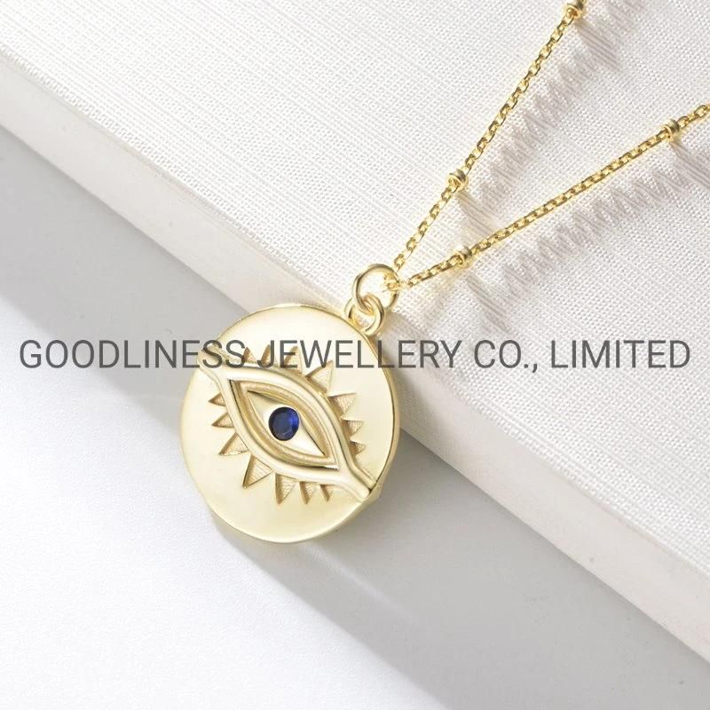 Hiphop Hamsa Gold 14K Women Evil Eye Pendant Necklace Design