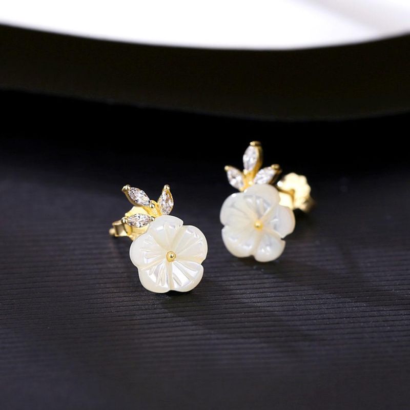 Flower Fashion Earring Shell S925 Ear Studs