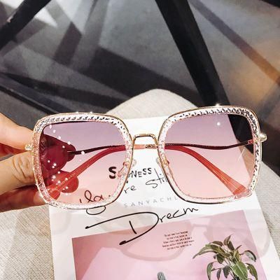 Women High Quality Luxury Gradient Eyewear Glasses UV400 Pink Sunglasses