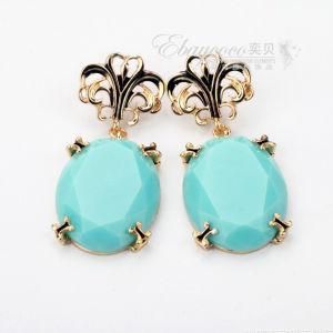 Fashion Zinc Alloy Big Sapphire Inlaid Earrings (BXMY1155)