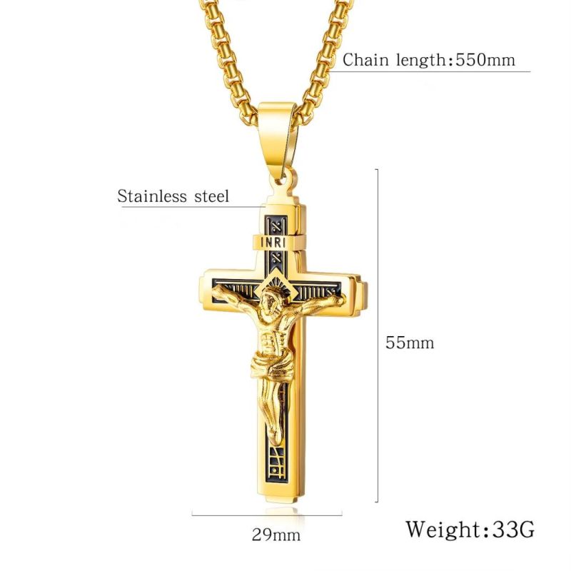 Stainless Steel Jewelry Male Fashion Cross Necklace