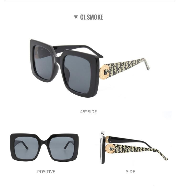 2022 Designer Plastic Sun Glasses for Wholesale Women Shades UV400 Oversized Big Square Sunlgasses