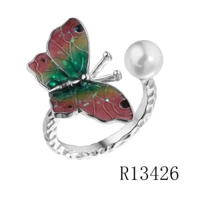 Latest Lady&prime;s 925 Sterling Silver Open Enamel Ring