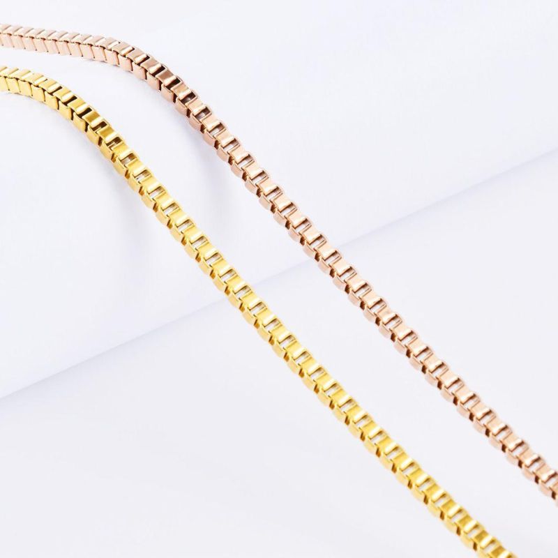 Classic Gold Plated Stainless Steel Necklace Making Box Chain Necklace Bracelet Anklet Fashion Jewelry