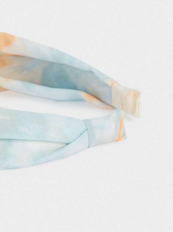 Fashion Women Hair Accessories Tie-Dye Wide Headband with Knot