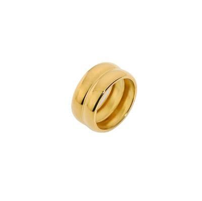 Latest Design Simple&Fashion Style Stainless Steel Women Ring 14K/18K Gold Plated