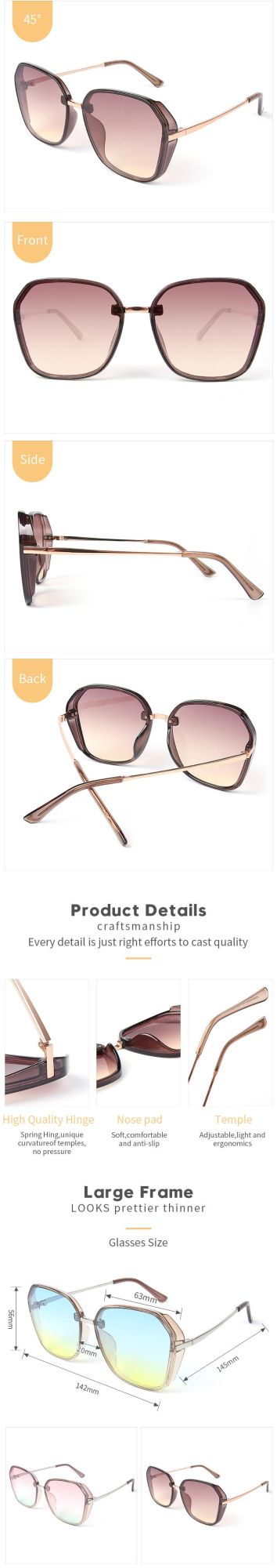 Custom Metal Frame Fashion Colorful Sunglasses Stylish Women Ladies Sunglasses High Quality Sunglasses