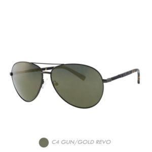 Metal&Nylon Polarized Sunglasses, Two Bridge Police Frame A18030-04