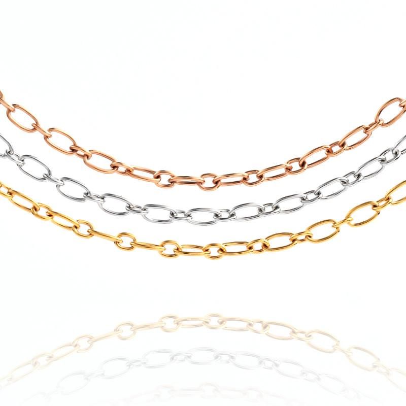 New Style Fashion Custom 18K Gold Plated Necklace Bracelet Long and Short Cross Cable Chain Handcraft Jewelry