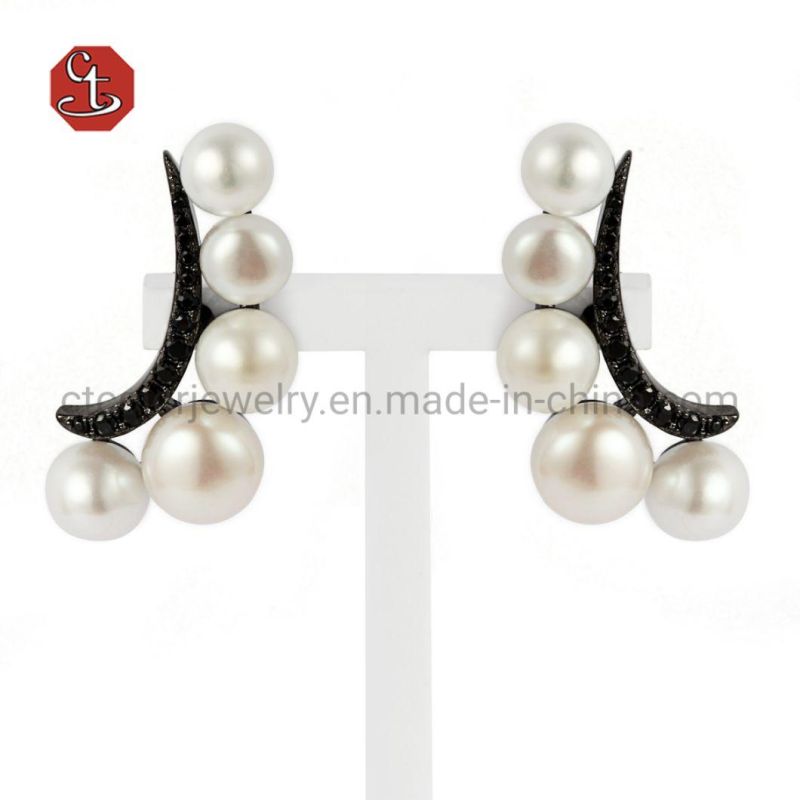 925 Sterling Silver or Brass Natural Pearl Stud Earrings Freshwater Pearl Jewelry