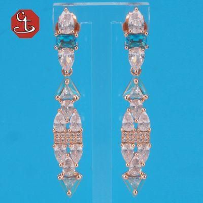 Colorful Enamel 925 Sterling Silver Earrings Pear Shape White CZ Earrings Fashion Jewelry
