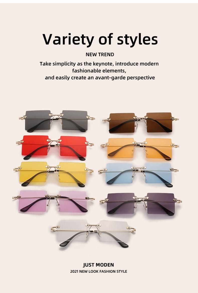 Sunglasses Square Fashion Rimless Glasses Amazon Hot Sale