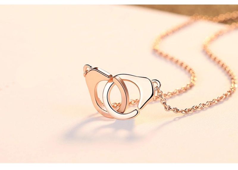 Fashion 925 Silver Jewelry DIY Necklace with Double Ring