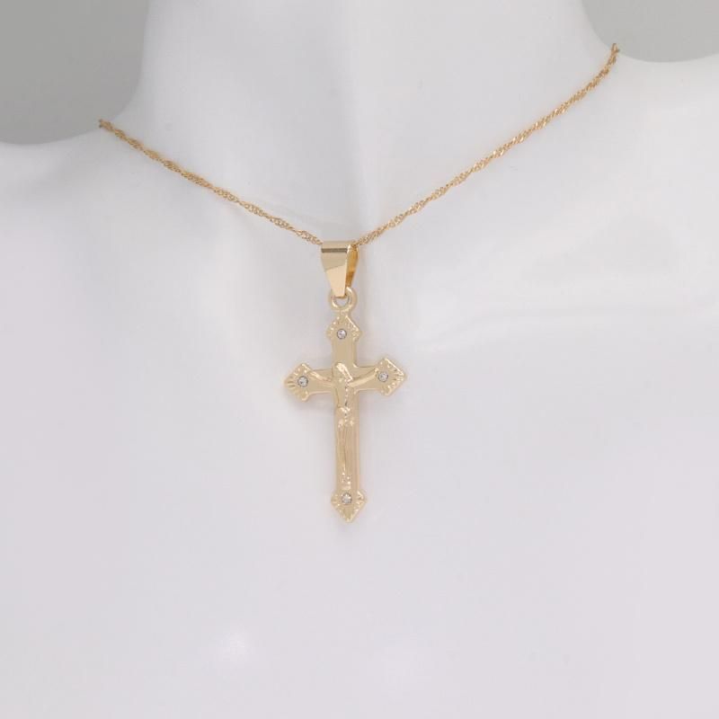 2022 Wholesale Zirconia Jesus Cross Pendant Bead Necklace