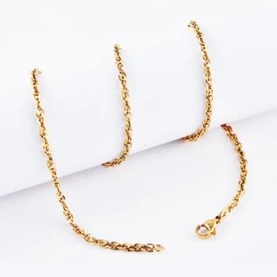 Christmas Gift Gold Plated Stainless Steel Anklet Polish Flat Bracelet Fashion Necklace Jewelry