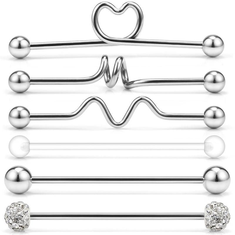 316L Surgical Steel Industrial Barbel Piercing Set Sib504