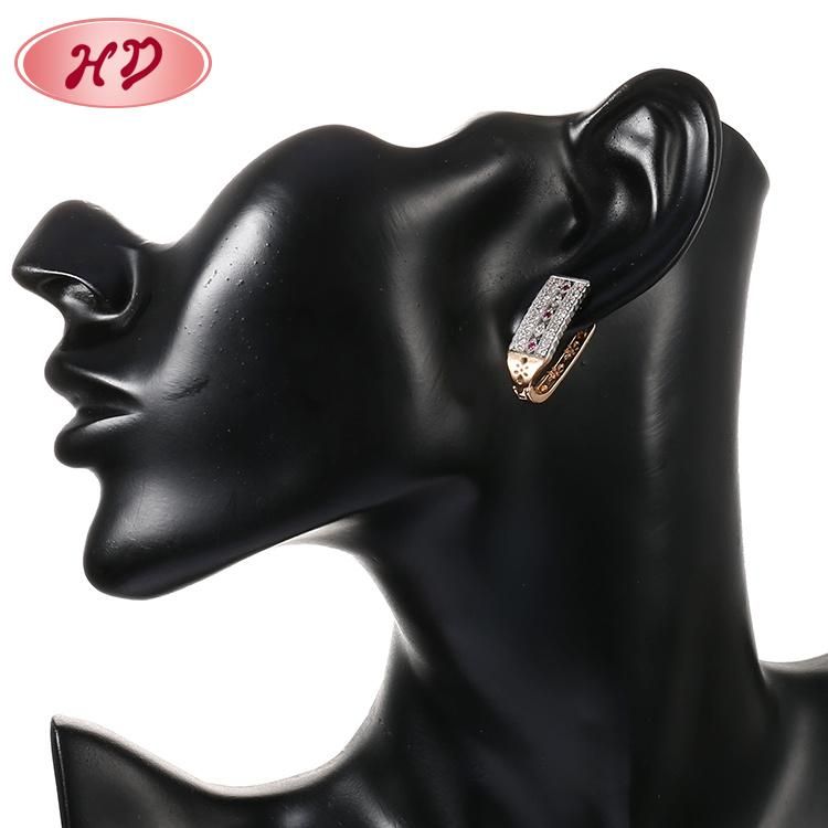 18K 14K Gold Plated Fashion Imitation Costume Jewelry with CZ Pearl Huggie Hoop Earring for Women