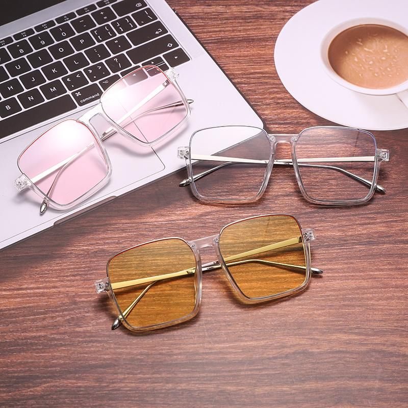 Big Square Frame Oversized Colorful Custom Fashion Trendy Women Men Sun Glasses Shades Half Rim Sunglasses 2021 2022