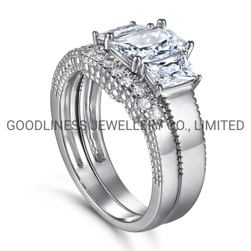 925 Sterling Silver Women Wedding Engagement Promise CZ Eternity Rings