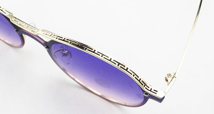 Round Fashion Wholesale Custom Logo Metal Frame Women Sunglasses