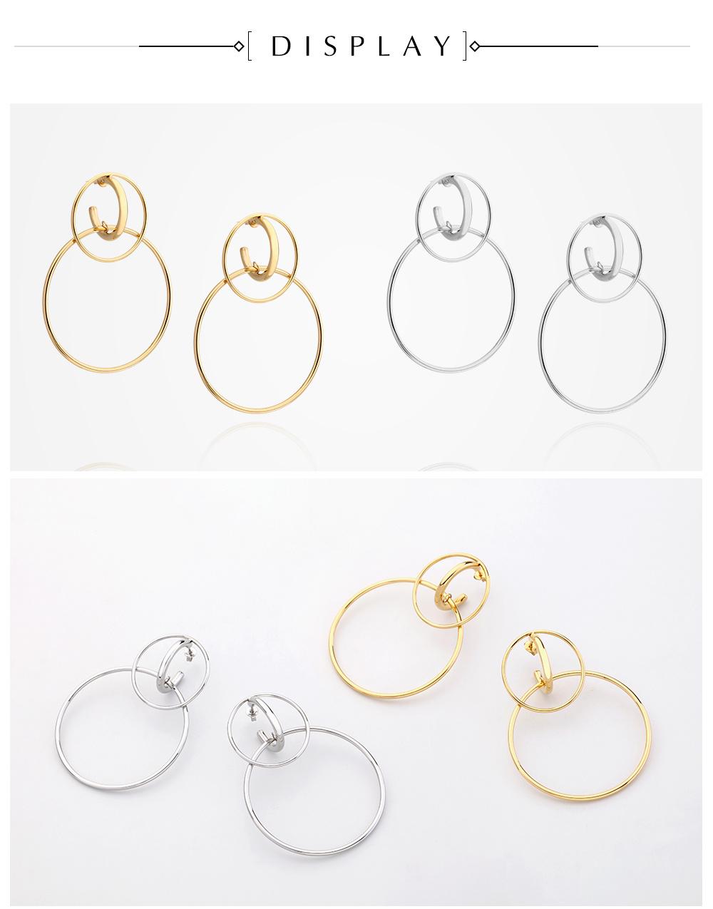 Geometric Retro Jewelry Metal Earring Open Circle Shape Earrings