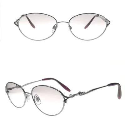 Good Quality Oval Small Shape Stainless Steel Fashion Sunglasses with Special Design Temples