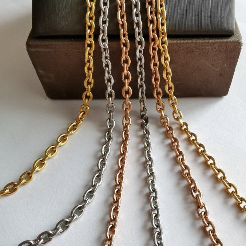 Wholesale Stainless Steel Cable Cross Chain Gold/Silver/Rose Gold Necklace for Jewelry Making