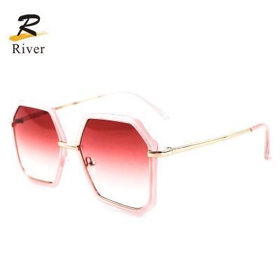 Hexagon Anti-Allergic PC Frame Women Ready Sunglasses