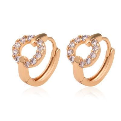 Zircon Simple 18K Gold Geometric Women&prime;s Fashion Earrings