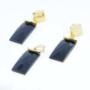 Fashion Black Gemstone Stainless Steel Jewelry Set