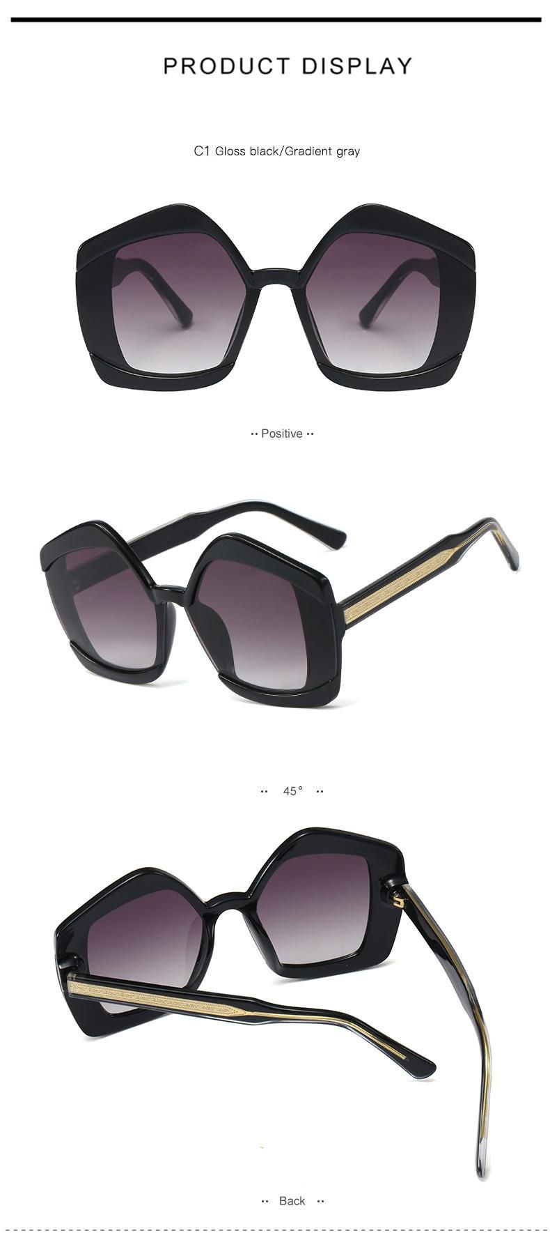 UV400 Resistant Ready to Ship Women Oversized Fashion Tr90 Sunglasses