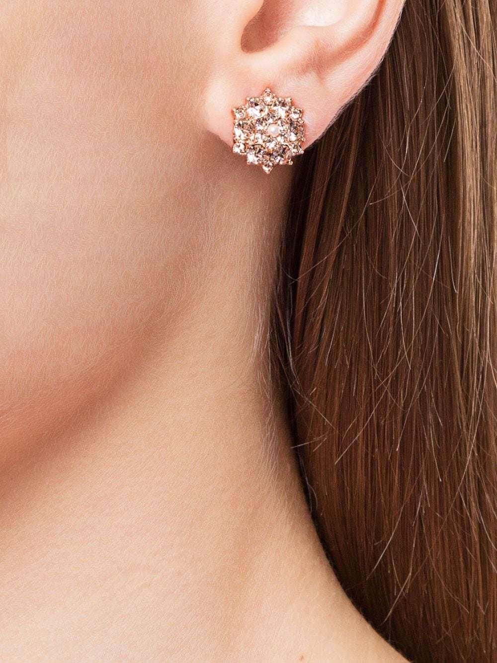 Fashionable and Elegant Pink Crystal Earrings Jewelry