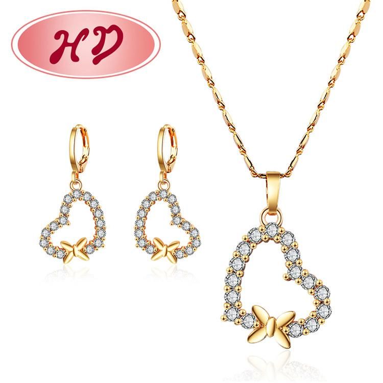 2020 Guangzhou Manufacturer Small Dubai 18 Carat Gold Plated Earrings Jewelry Sets for Women