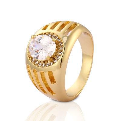 Fashion 18K Gold Plated Silver Stainless Steel Wedding Engagement Man Finger Rings Jewelry Design